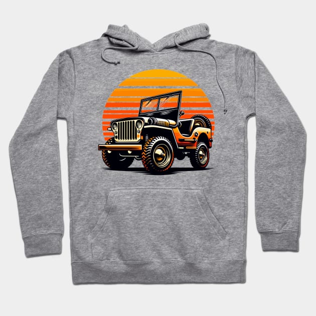 Willys Jeep Hoodie by Vehicles-Art